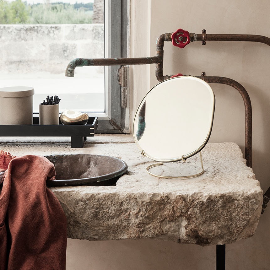 ferm LIVING �ե������ӥ� Pond Table Mirror  ���ߥ顼 �̲� ����ƥꥢ ���� ������� �ȶ� �� ��� �ᥤ�� ����