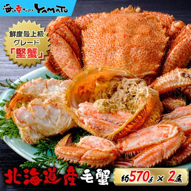 北海道産 毛蟹 570gサイズ×2尾入 1.14kg
