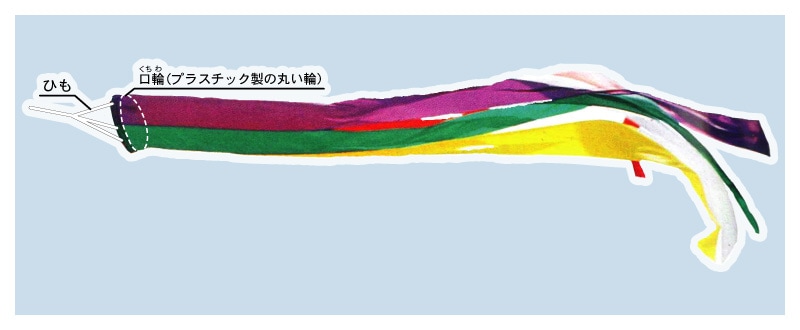 7m五色の吹き流し 吹き流し【五色吹き流し】[3サイズ][受注生産][10営業日] | 寺院・神社