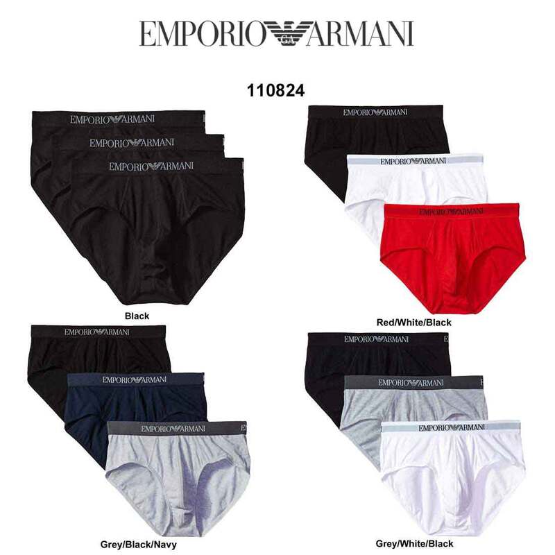 EMPORIO ARMANI(エンポリオアルマーニ)メンズ ブリーフ ビキニ 3枚組 セット パック アンダーウェア ロゴ シンプル 男性用 下着 ギフト 110824