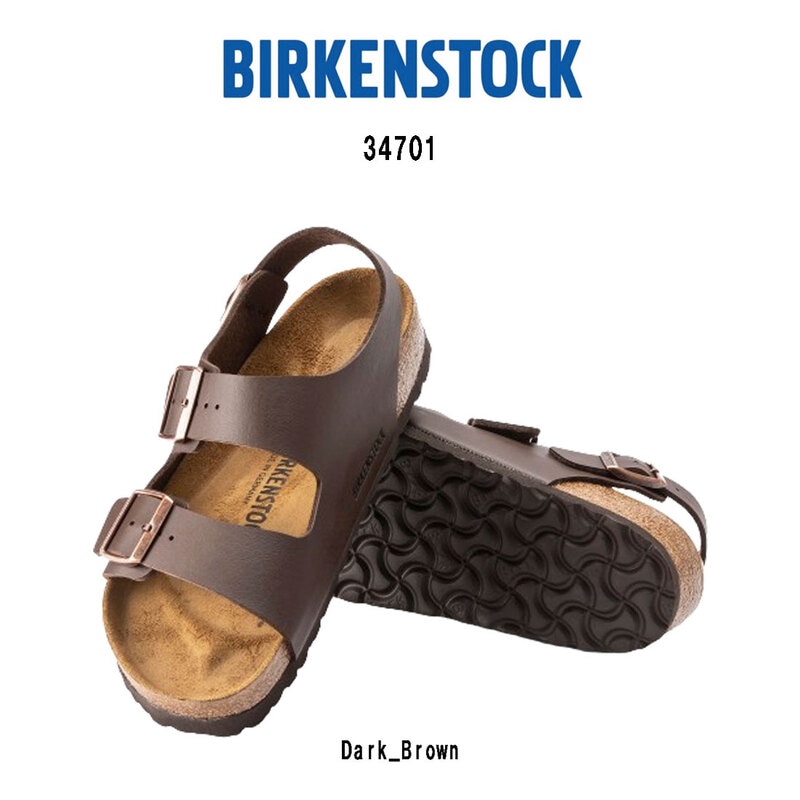 BIRKENSTOCK(ビルケンシュトック)ミラノ サンダル ビルコフロー ストラップ アンクル バックル ダークブラウン ユニセックス ビルケン レギュラー 34701