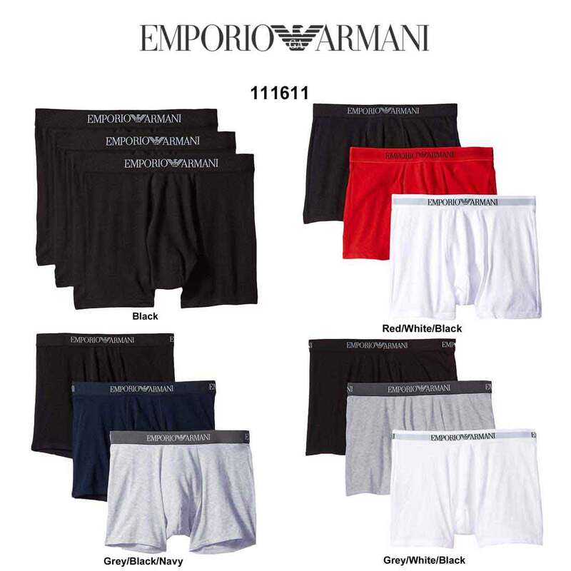EMPORIO ARMANI(エンポリオアルマーニ)メンズ ボクサーパンツ 3枚組 セット パック アンダーウェア ロゴ シンプル 男性用 下着 ギフト 111611