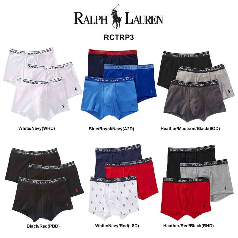 (廃番SALE)POLO RALPH LAUREN(ポロ ラルフローレン)ショート ボクサーパンツ 3枚セット お買い得 パック メンズ 下着 RCTRP3
