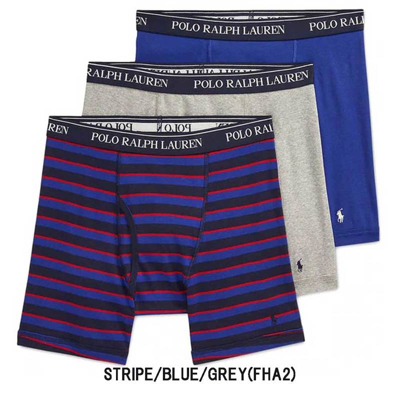 POLO RALPH LAUREN(ポロ ラルフローレン)ミドル ボクサーパンツ 3枚セット 前開き オシャレ お買い得 パック メンズ 下着 RCBBP3