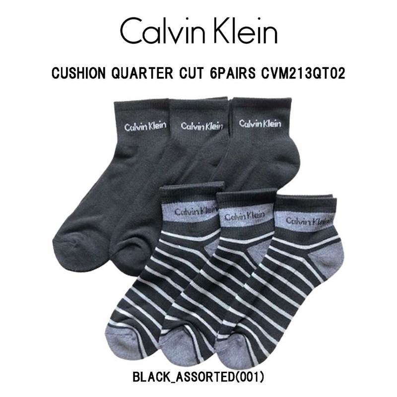 Calvin Klein(カルバンクライン)ck メンズ ソックス ショート アンクル スポーツ 6足組 男性用靴下 CVM213QT02