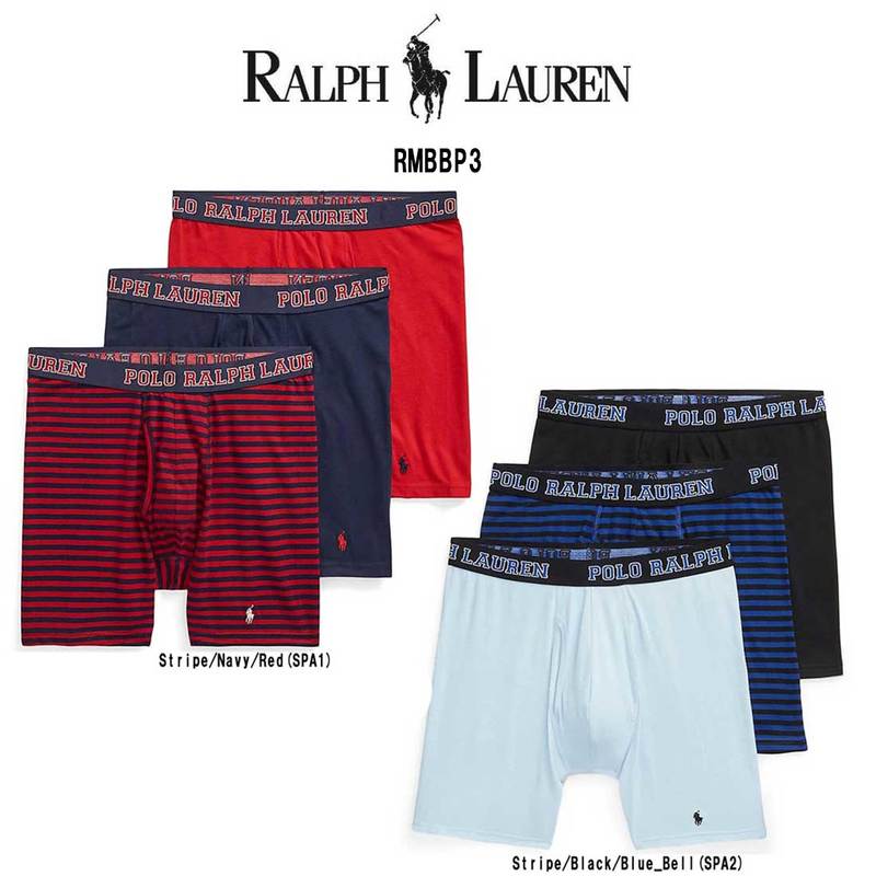 POLO RALPH LAUREN(ポロ ラルフローレン)ボクサーパンツ 3枚セット お買い得 パック メンズ 下着 RMBBP3