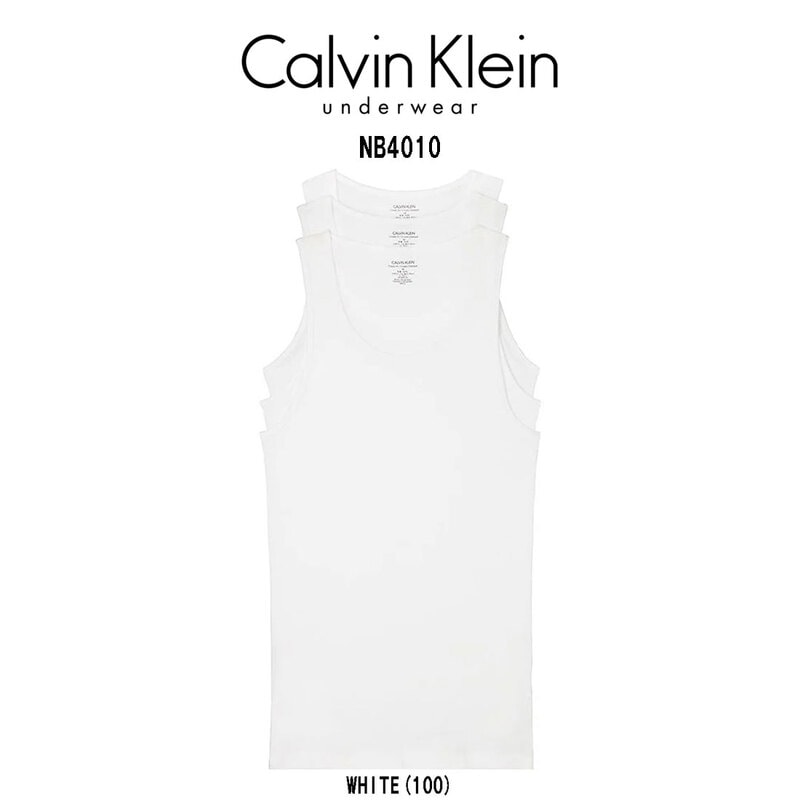 Calvin Klein(カルバンクライン)ck タンクトップ クルーネック インナー シャツ 3枚セット 肌着 メンズ NB4010