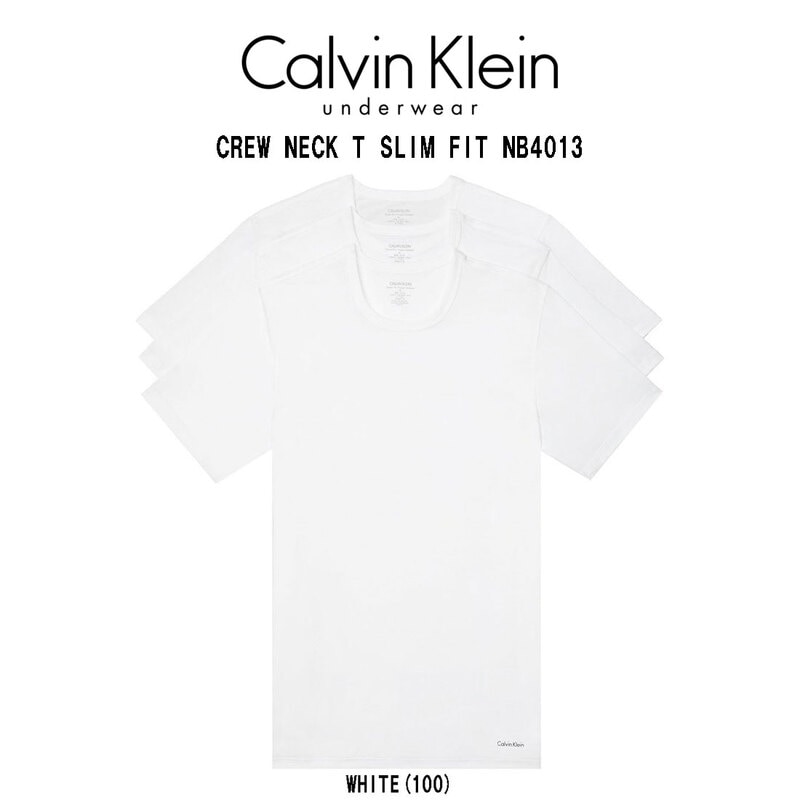 Calvin Klein(カルバンクライン)ck Tシャツ クルーネック 半袖 3枚セット 肌着 メンズ CREW NECK T SLIM FIT NB4013