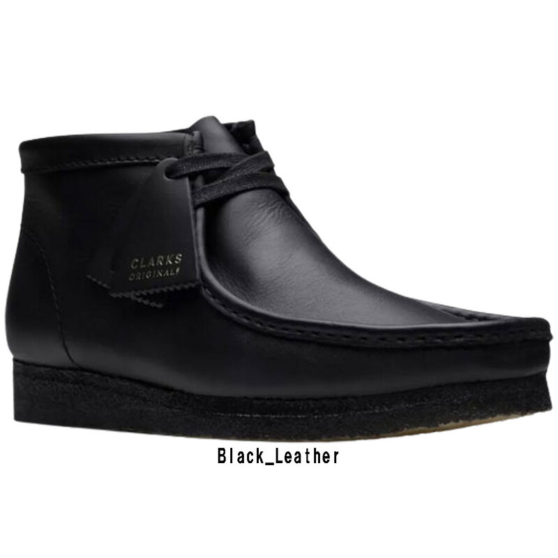 CLARKS(クラークス)ワラビーブーツ アンクルブーツ レザー スタンダード シューズ ハイカット ブラック レースアップ メンズ WALLABEE BOOT 26155512