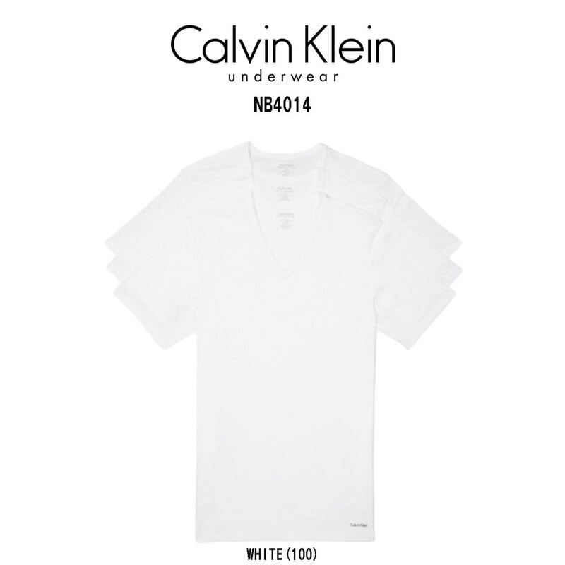 Calvin Klein(カルバンクライン)Tシャツ Vネック 半袖 3枚セット 肌着 メンズ SLIM FIT NB4014