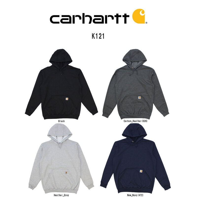 Carhartt(カーハート)スウェット フーディー プルオーバー  ルーズフィット パーカー ミッドウェイト コットン 裏起毛 大きめ ロゴタグ メンズ K121