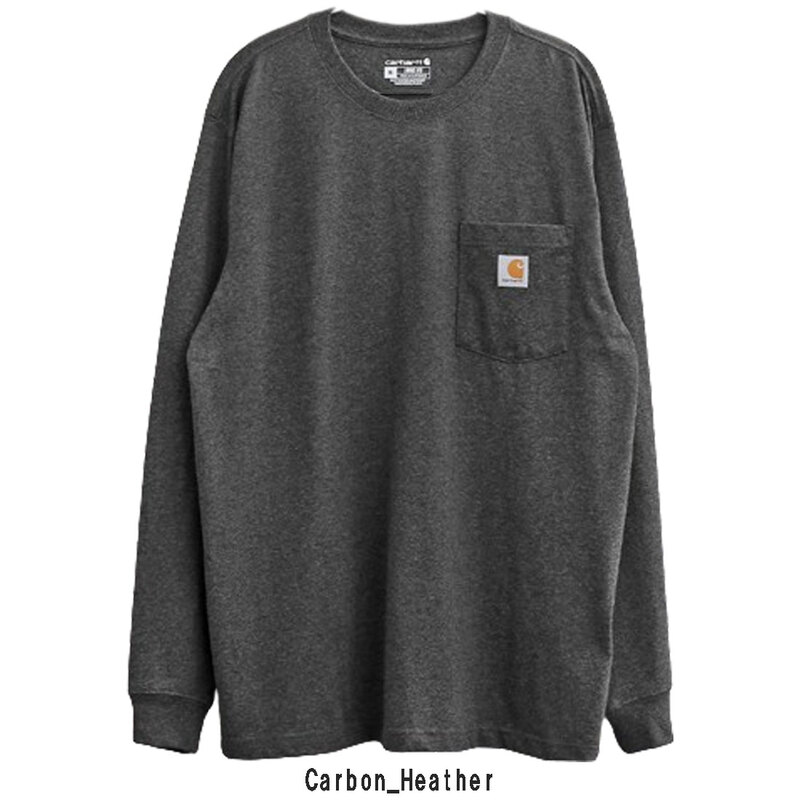 Carhartt(カーハート)Tシャツ 長袖 ロンT ポケット ポケT ワークウェア ルーズフィット オーバーサイズ シンプル ワンポイント メンズ K126