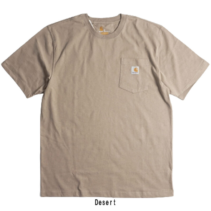 Carhartt(カーハート)Tシャツ 半袖 ポケット ポケT クルーネック ヘビーウェイト ルーズフィット ワンポイント ロゴタグ 定番 ワークウェア メンズ K87