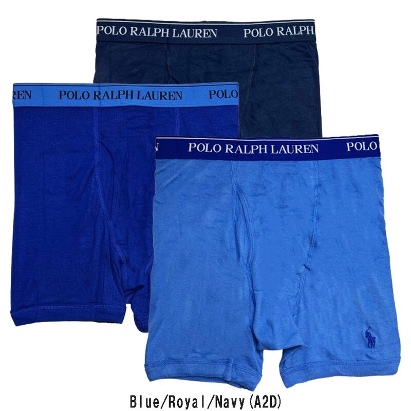 POLO RALPH LAUREN(ポロ ラルフローレン)ボクサーパンツ ボクサーブリーフ ミドル 3枚セット コットン クラシックフィット メンズ 男性用 下着 NCBBP3
