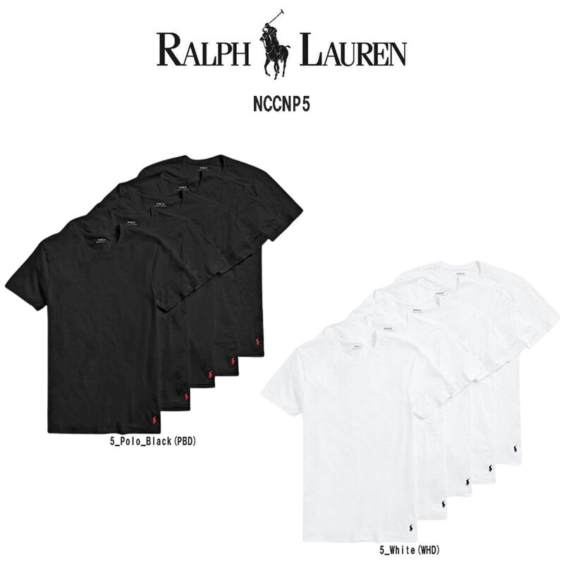 POLO RALPH LAUREN(ポロ ラルフローレン)Tシャツ クルーネック 半袖 コットン クラシックフィット 5枚組 パック メンズ インナー 男性用 下着 NCCNP5