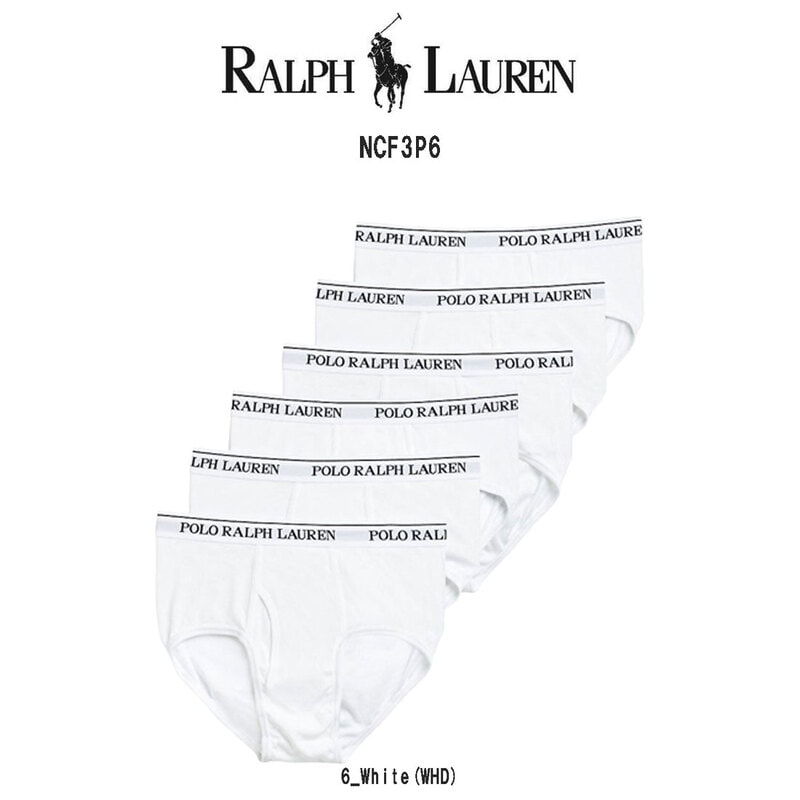 POLO RALPH LAUREN(ポロ ラルフローレン)ブリーフ コットン クラシックフィット ロゴ 6枚組 セット お買い得 パック インナー メンズ 男性用 下着 NCF3P6