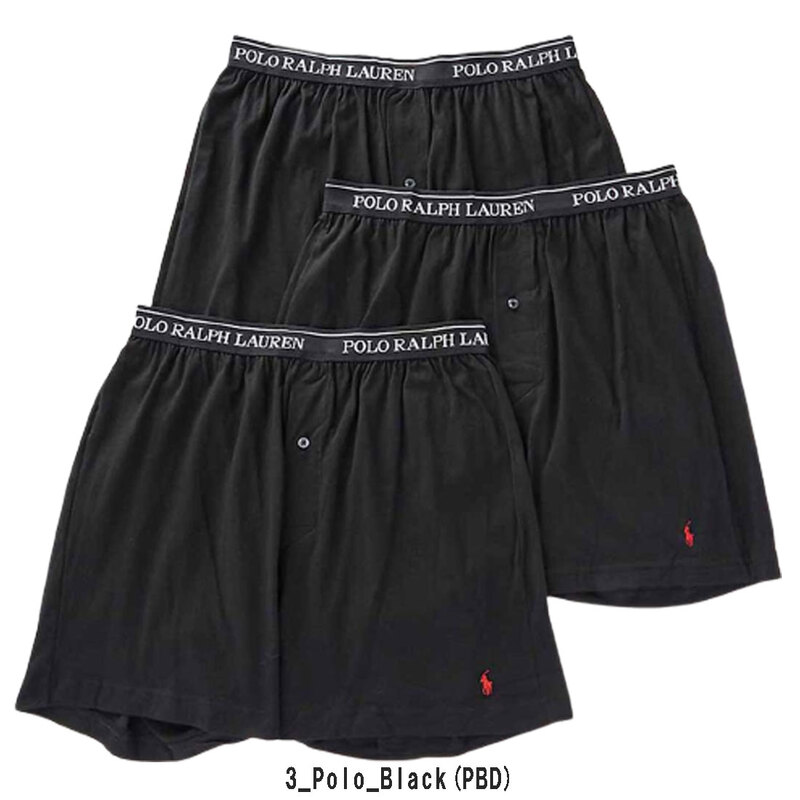 POLO RALPH LAUREN(ポロ ラルフローレン)ニットボクサー ロゴ コットン クラシックフィット 3枚組 セット パック インナー メンズ 下着 男性用 NCKBP3