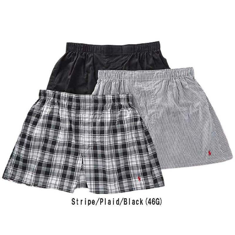 POLO RALPH LAUREN(ポロ ラルフローレン)トランクス ウーブンボクサー コットン クラシックフィット 綿 3枚組 セット 総柄 メンズ 男性用 下着 NCWBP3