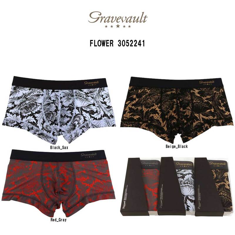 gravevault(グレイブボールト)ローライズ ボクサーパンツ メンズ 下着 FLOWER 3052241