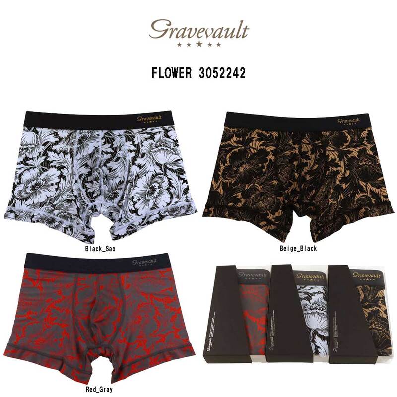 gravevault(グレイブボールト)ショート ボクサーパンツ メンズ 下着 FLOWER 3052242