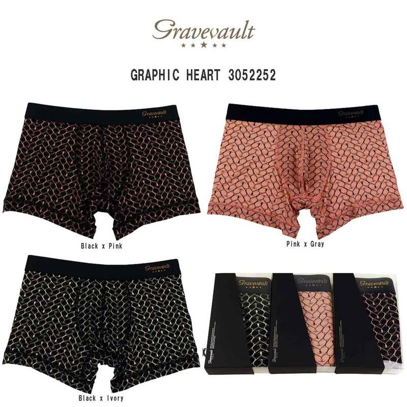 (FINAL SALE)gravevault(グレイブボールト)ショート ボクサーパンツ メンズ 下着 GRAPHIC HEART 3052252