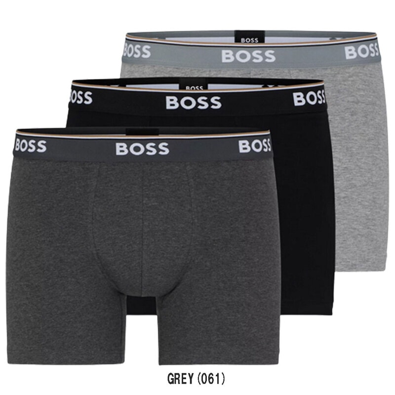 HUGO BOSS(ヒューゴボス)ボクサーパンツ ストレッチコットン 3枚セット 前閉じ 下着 メンズ 50475282