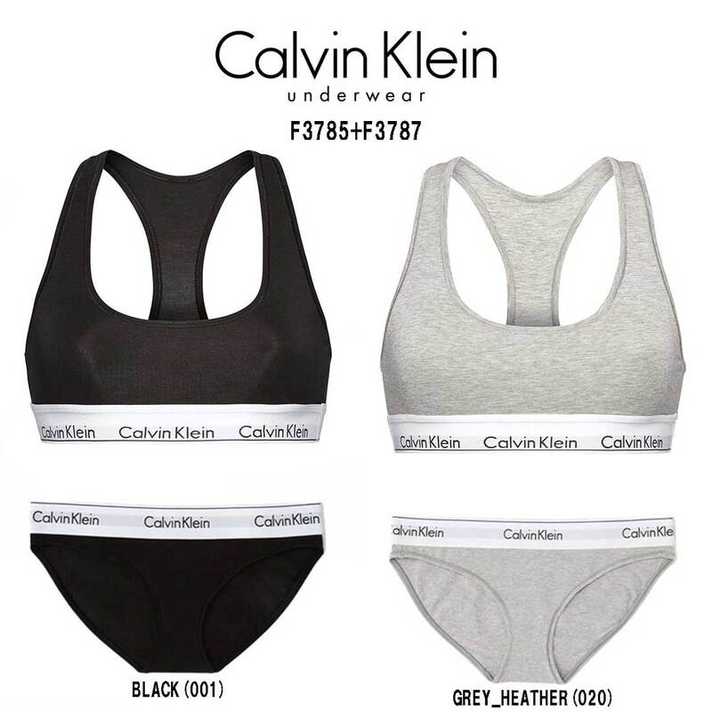 (SALE)Calvin Klein(カルバンクライン)ck レディース ブラ&ショーツ セット ロゴ スポーツ ジム トレーニング アンダーウェア 女性用 下着 F3785+F3787