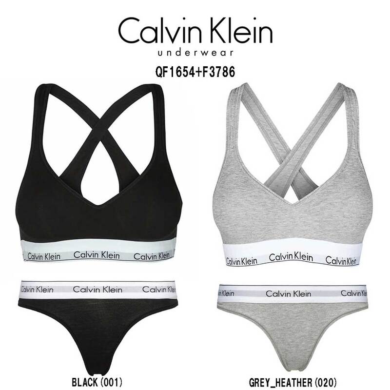 (SALE)Calvin Klein(カルバンクライン)ck レディース ブラ&ショーツ Tバック セット スポーツ トレーニング ジム アンダーウェア 女性用 下着 QF1654+F3786