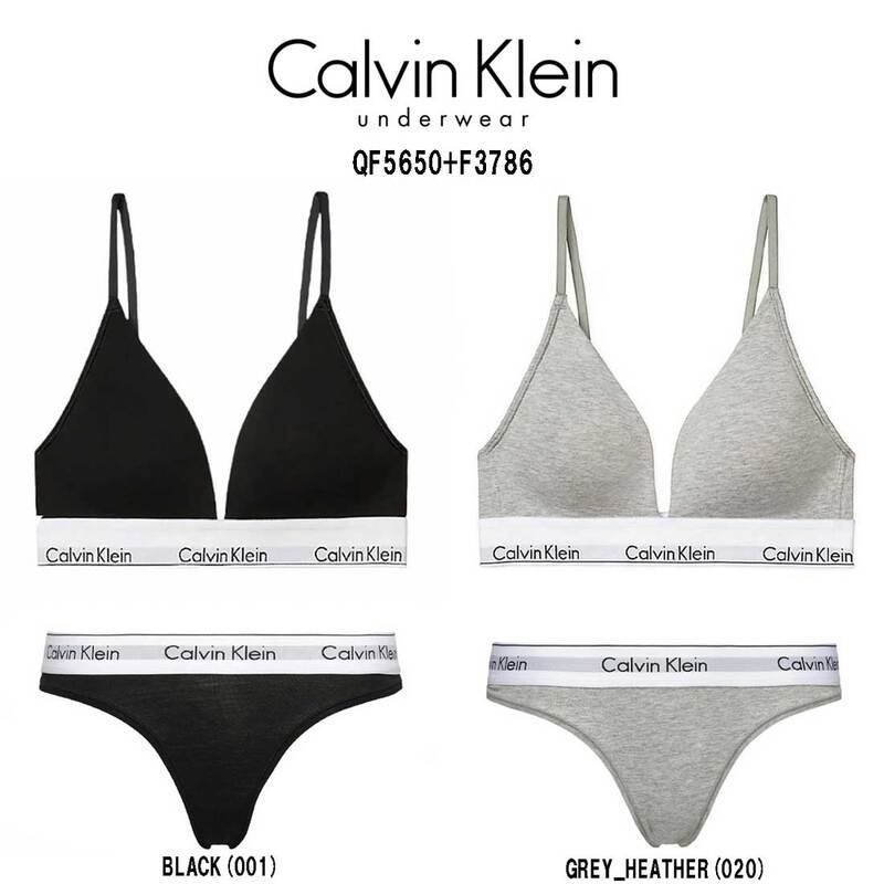 (SALE)Calvin Klein(カルバンクライン)ck レディース ブラ&ショーツ セット Tバック トライアングル トレーニング アンダーウェア 女性用 下着 QF5650+F3786