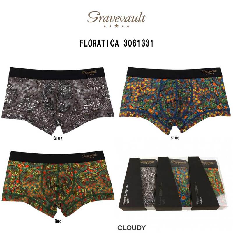 (SALE)gravevault(グレイブボールト)ローライズ ボクサーパンツ メンズ 下着 コラボ CLOUDY FLORATICA 3061331
