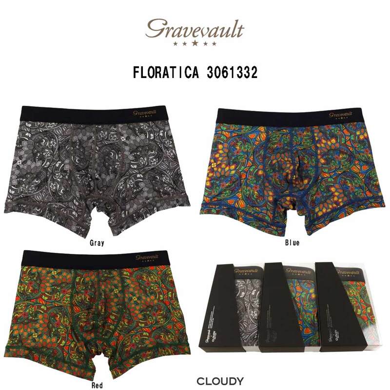 (SALE)gravevault(グレイブボールト)ショート ボクサーパンツ メンズ 下着 コラボ CLOUDY FLORATICA 3061332