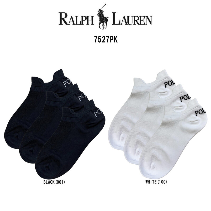POLO RALPH LAUREN(ポロ ラルフローレン)ソックス くるぶし レディース ショート クルー 3足セット 女性用 靴下 ギフト プレゼント 7527PK