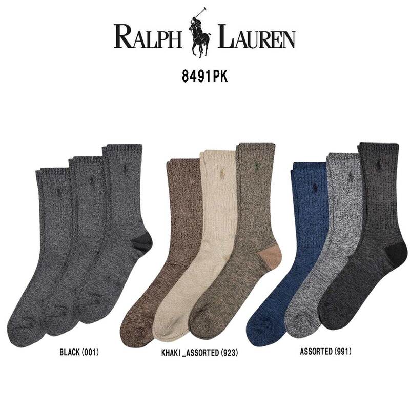 POLO RALPH LAUREN(ポロ ラルフローレン)メンズ クルー ビジネス ソックス スーパーソフト 3足セット カジュアル 男性用 靴下 8491PK