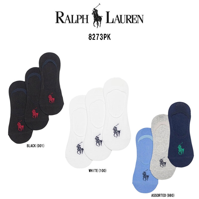 POLO RALPH LAUREN(ポロ ラルフローレン)メンズ ショート ソックス カジュアル 3足セット フットカバー 男性用 靴下 LT WEIGHT LINER 8273PK