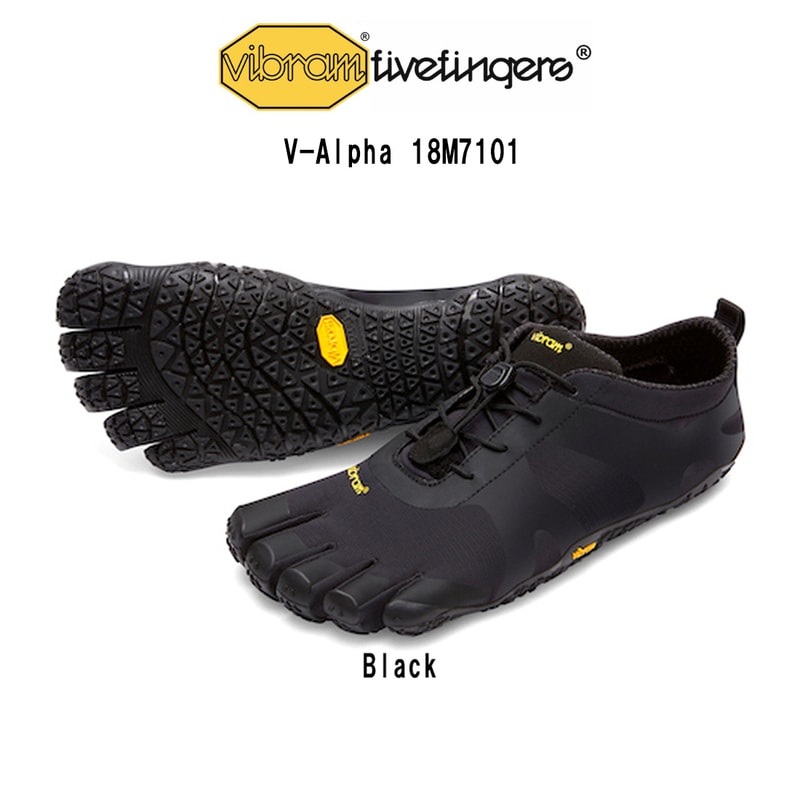 Vibram FiveFingers(ビブラムファイブフィンガーズ)メンズ 五本指 シューズ トレーニング ランニング アウトドア ブラック 男性用 V-Alpha 18M7101