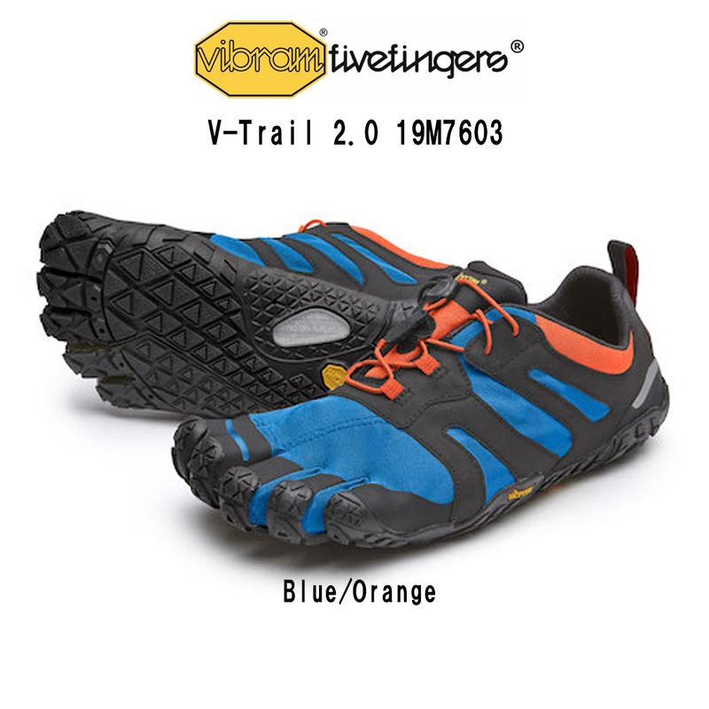 Vibram FiveFingers(ビブラムファイブフィンガーズ)メンズ 五本指 シューズ ランニング トレラン トレッキング ブルー オレンジ V-Trail 2.0 19M7603