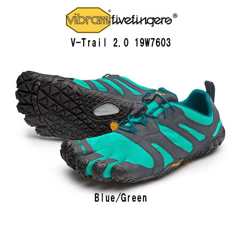 Vibram FiveFingers(ビブラムファイブフィンガーズ)レディース 五本指 シューズ トレイルラン トレッキング ブルー グリーン V-Trail 2.0 19W7603
