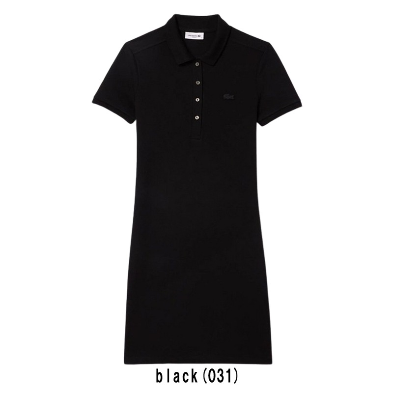(SALE)LACOSTE(ラコステ)ワンピース 半袖 ポロシャツ コットン ストレッチ スリム 鹿の子 ピケ ロゴ ワンポイント ミニ丈 カジュアル レディース EF5473