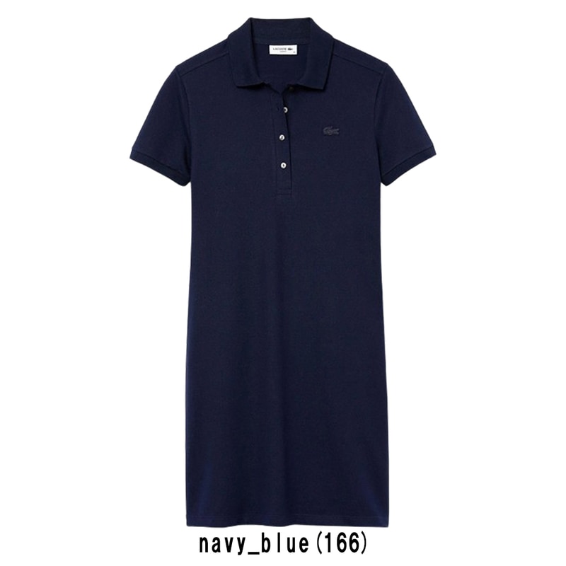 (SALE)LACOSTE(ラコステ)ワンピース 半袖 ポロシャツ コットン ストレッチ スリム 鹿の子 ピケ ロゴ ワンポイント ミニ丈 カジュアル レディース EF5473