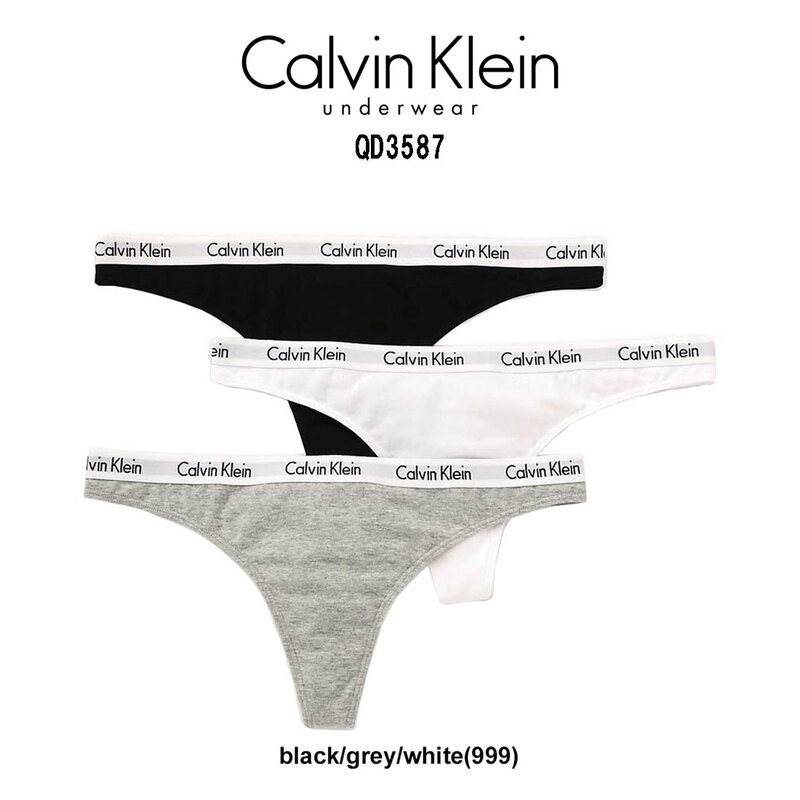 Calvin Klein(カルバンクライン)ck Tバック ビキニ アンダーウェア 3枚セット アソート コットン お買い得 レディース インナー 女性用 下着 QD3587