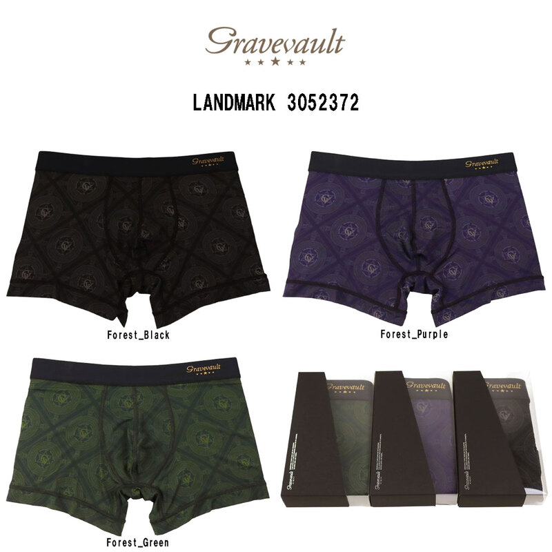 (SALE)gravevault(グレイブボールト)ボクサーパンツ ショート 前閉じ ナイロン 日本製 メンズ 男性用 下着 LANDMARK 3052372
