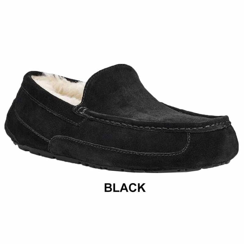 UGG(アグ)メンズ アスコット モカシン ローファー シューズ はっ水 スエード ウール ふわふわ ムートン 定番 屋内 屋外 男性用 靴 ギフト M ASCOT 1101110