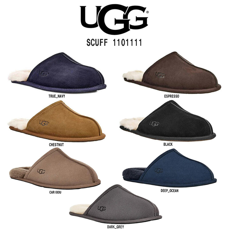 UGG(アグ)メンズ スカッフ スリッパ ルームシューズ スリッポン サンダル ムートン スエード シープスキン 屋内 リラックス 男性用 靴 M SCUFF 1101111