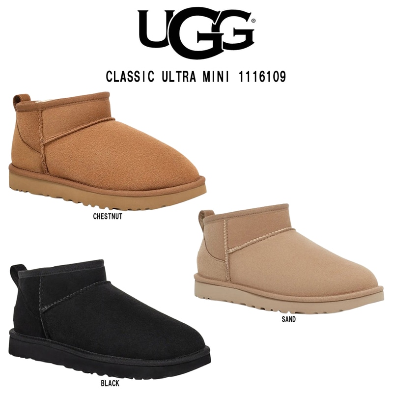 UGG(アグ)レディース クラシック ウルトラ ミニ ブーツ ムートン シープスキン スエード アンクル丈 プルタブ ギフト W CLASSIC ULTRA MINI 1116109