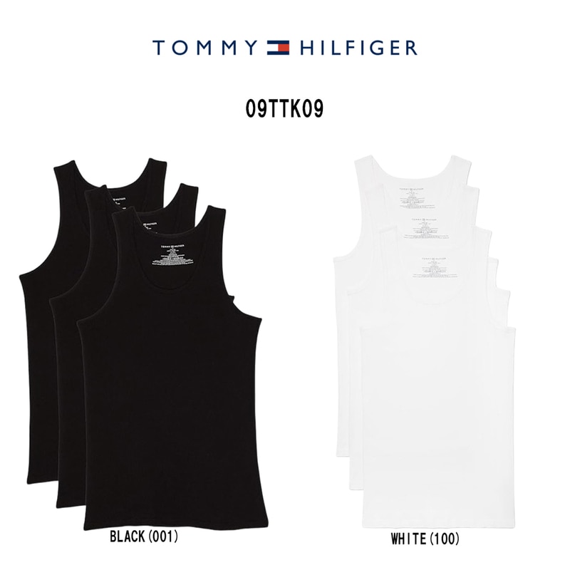 TOMMY HILFIGER(トミーヒルフィガー)タンクトップ ロゴ ワンポイント リブ 3枚パック 肌着 メンズ 3-PACK TANK 09TTK09