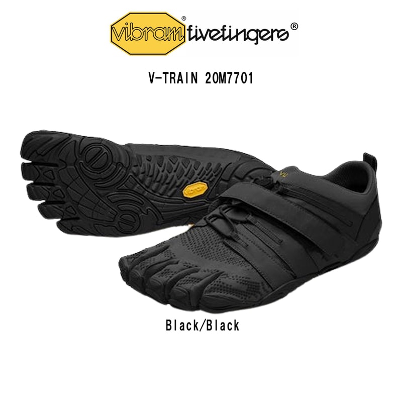 Vibram FiveFingers(ビブラムファイブフィンガーズ)メンズ 五本指 シューズ ランニング ジム スポーツ ストラップ ブラック V-Train 2.0 20M7701