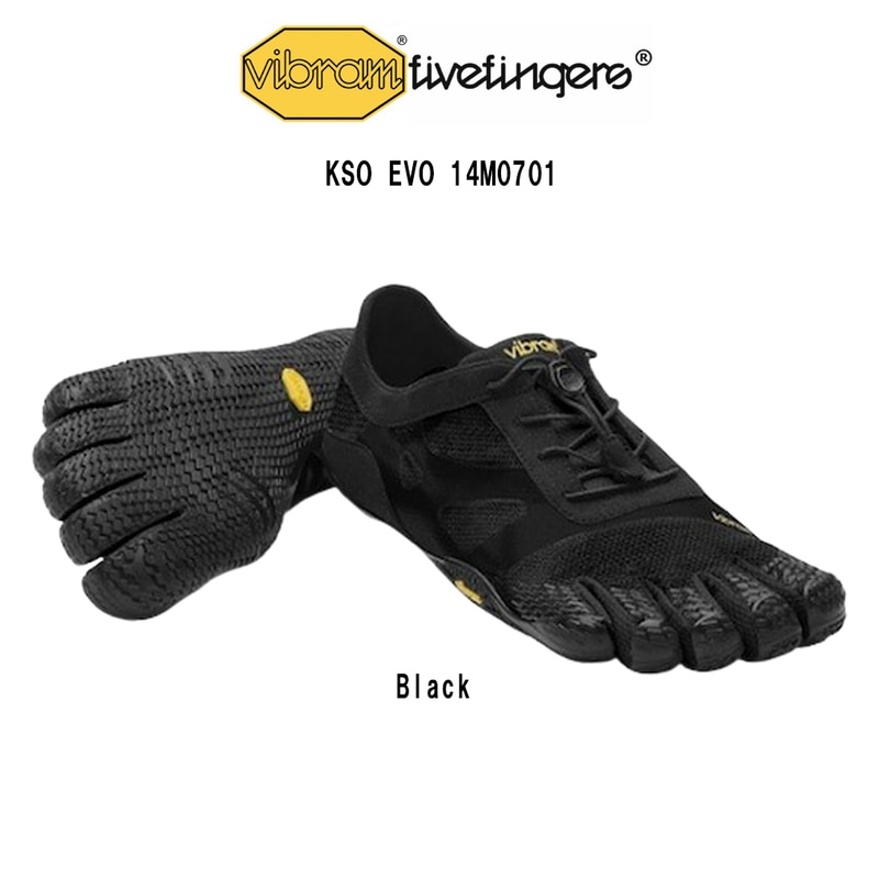 Vibram FiveFingers(ビブラムファイブフィンガーズ)メンズ 五本指 ランニングシューズ 小さめ 3mm XS TREK ジム トレーニング ブラック 男性用 KSO EVO 14M0701