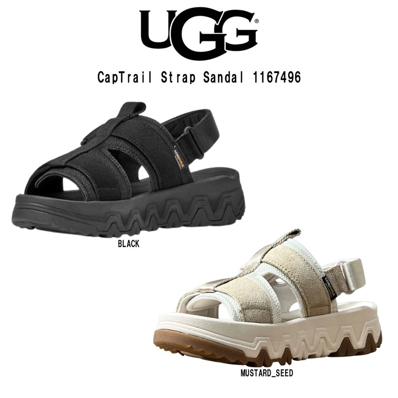 (SALE)UGG(アグ)レディース キャップトレイル ストラップ サンダル スエード メッシュ 厚底 シューズ 調整可能 スポーツ W CapTrail Strap Sandal 1167496