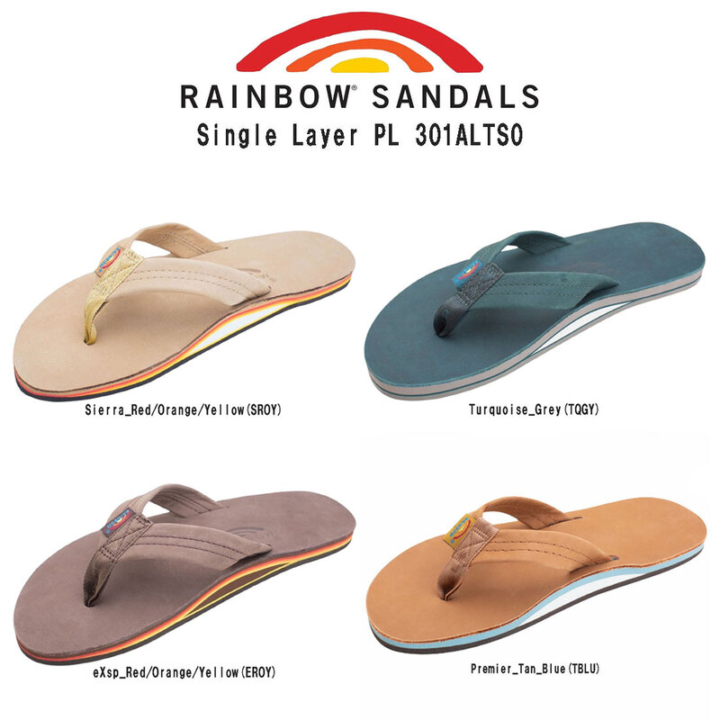 RAINBOW SANDALS(レインボーサンダル)ビーチサンダル シングルレイヤー 薄底 スリッパ ヌバックレザー サーファー メンズ 靴 男性用 Single Layer PL 301ALTS0