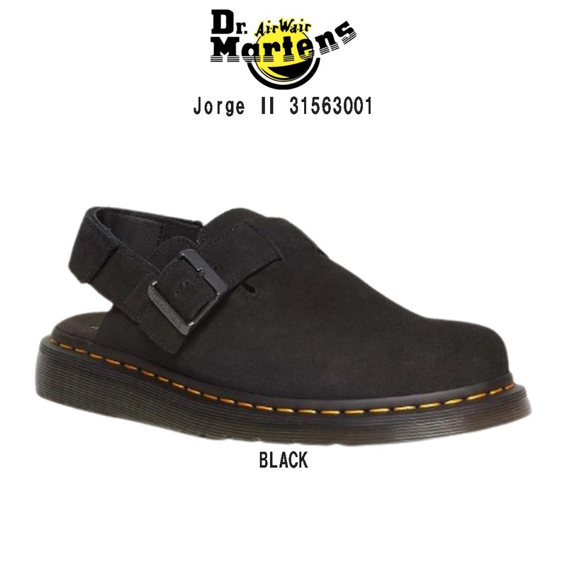 (SALE)Dr.Martens(ドクターマーチン)ジョージ スエード スリングバック ミュール サンダル シューズ ブラック 革靴 レディース メンズ Jorge II 31563001